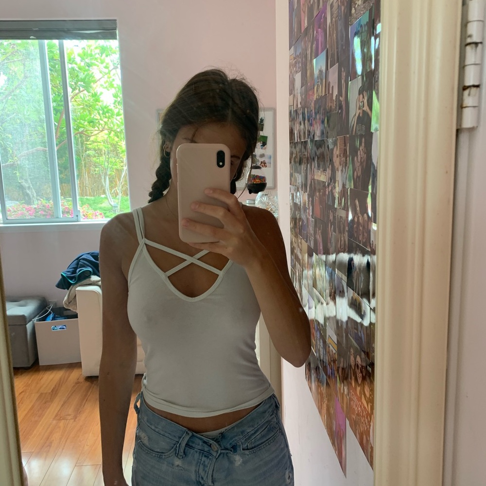 Urban outfitters white strappy tank